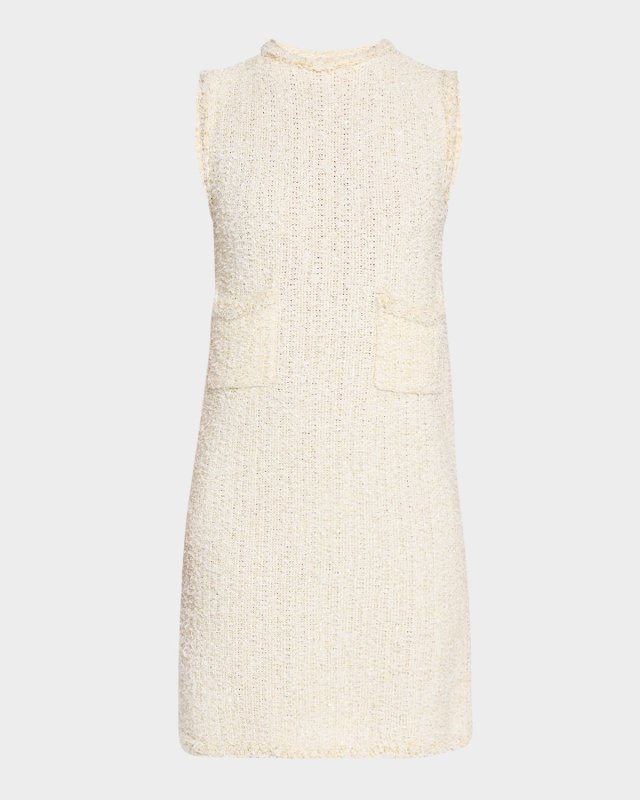 Sleeveless Sequin Tweed Mini Dress